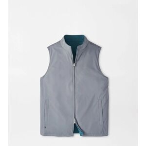 Peter Millar Crown Vest Mens Large Gale Gray Full Zip New With Tags‎
